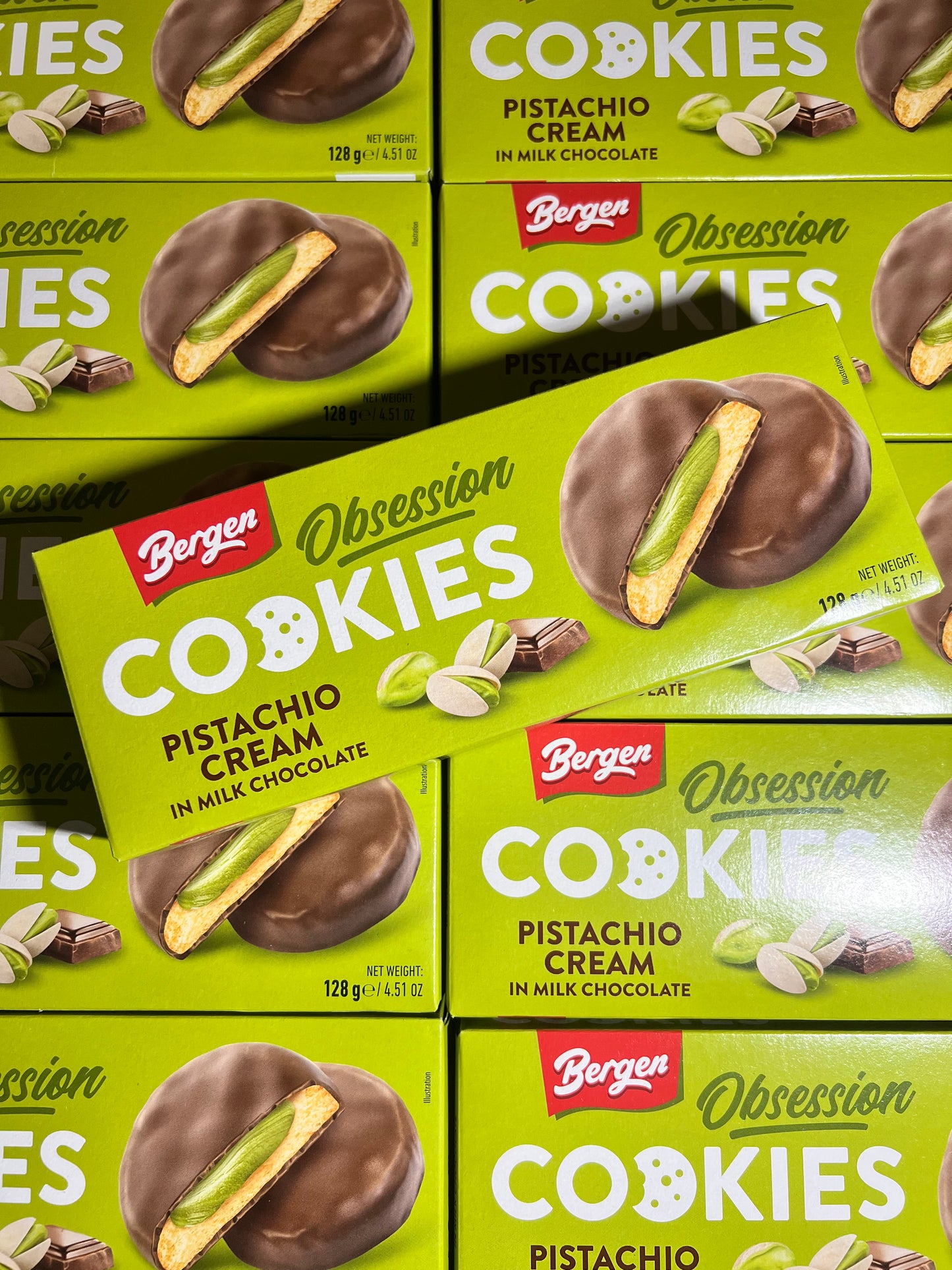 BERGEN – Biscuit Chocolat au Lait & Crème de Pistache