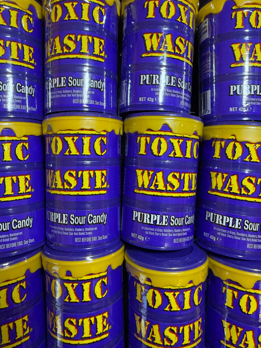 BONBON TOXIC WASTE – 5 saveurs (Purple Sour Candy Drum)